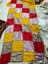 Luxe Designer Space silk Handwork multi colour saree