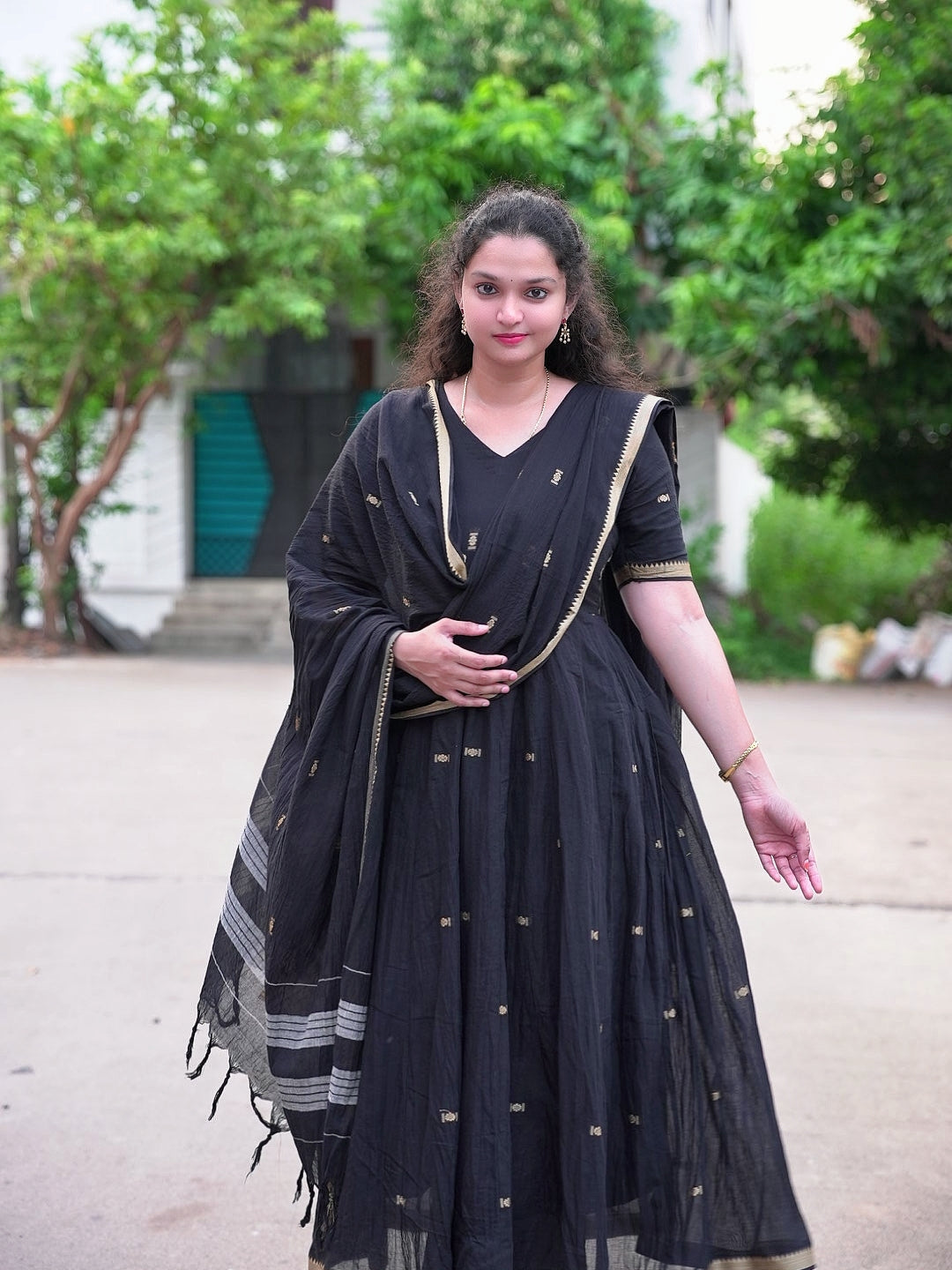 Narayanpeta buttis small boarder dress material set