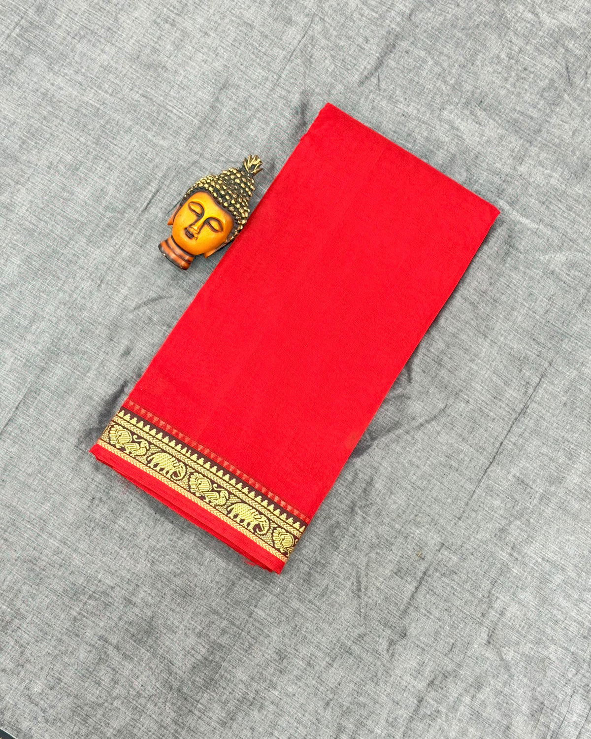 Narayanpeta Mercerised Cotton elephant small boarder saree