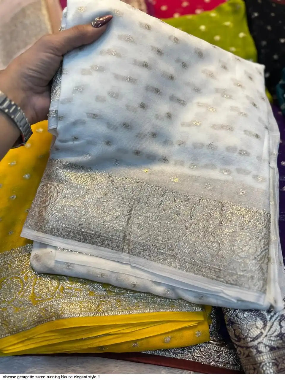 Pure Viscose georgette saree