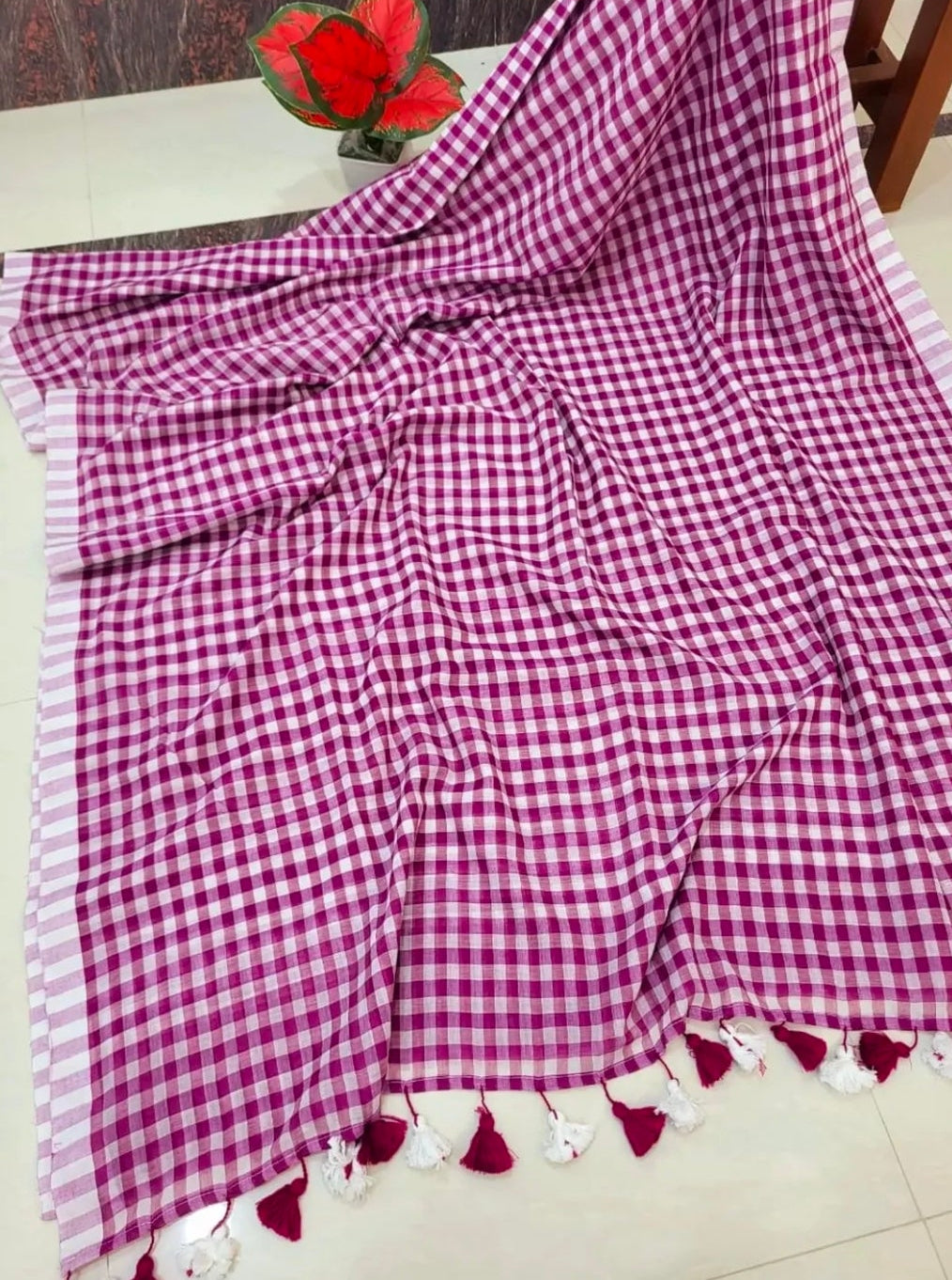 Korean inspired pure mul cotton saree