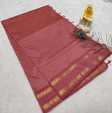 Kalyani Vintage Checked gap boarder saree