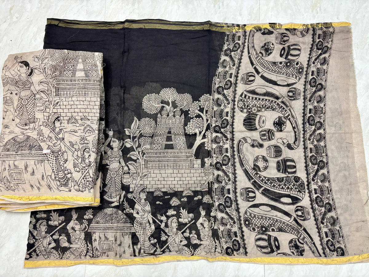 Kota cotton pure kalamkari dress material