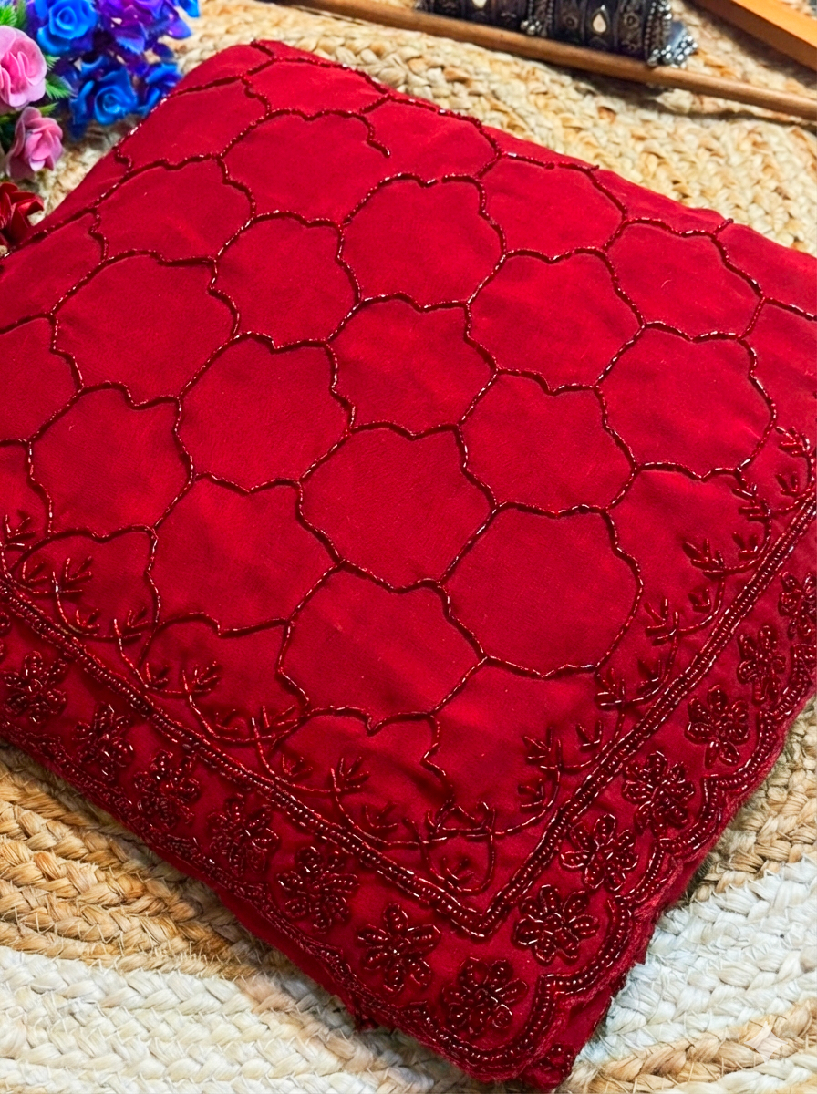 Georgette handwork saree