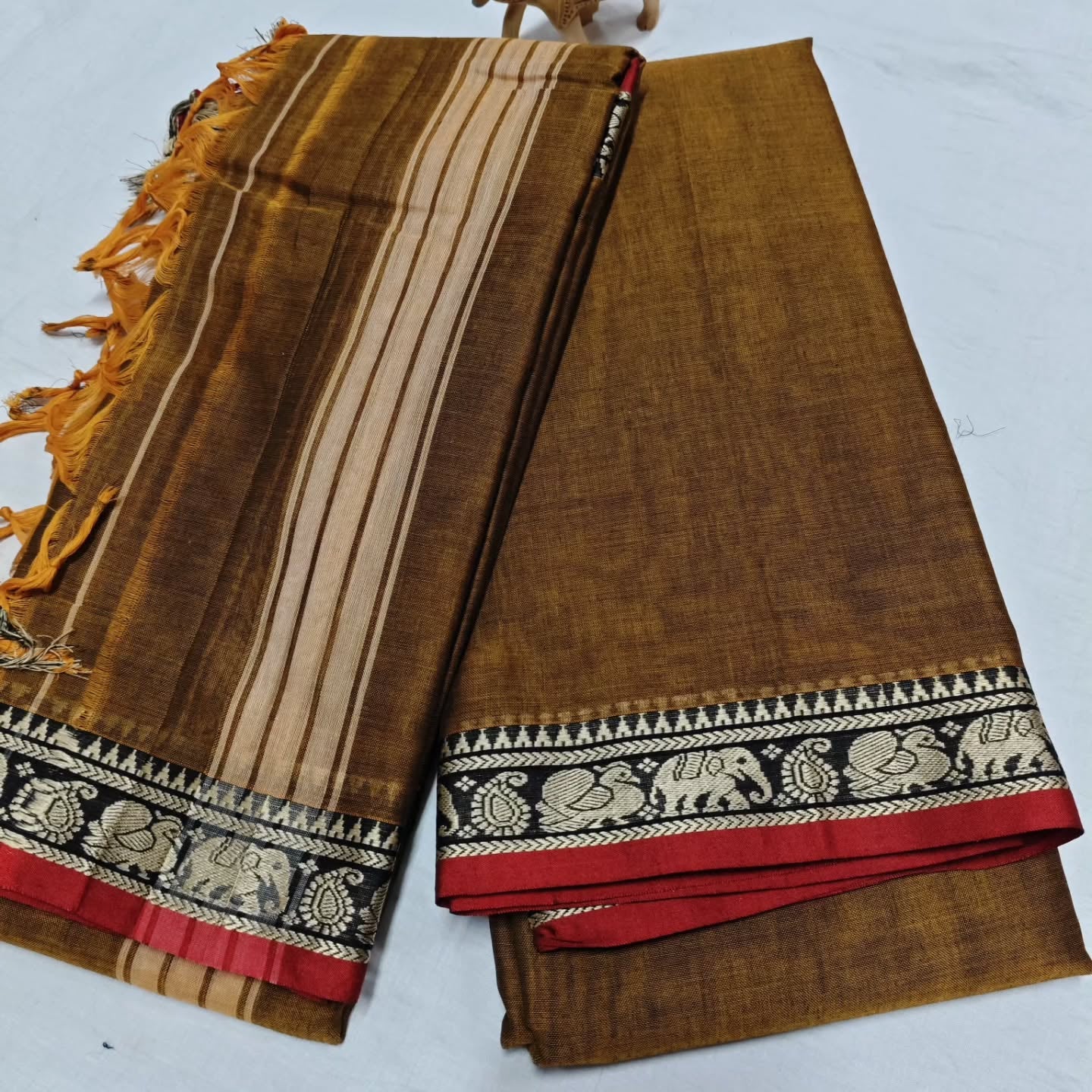 Narayanpeta Elephant Peacock Small boarder dress material