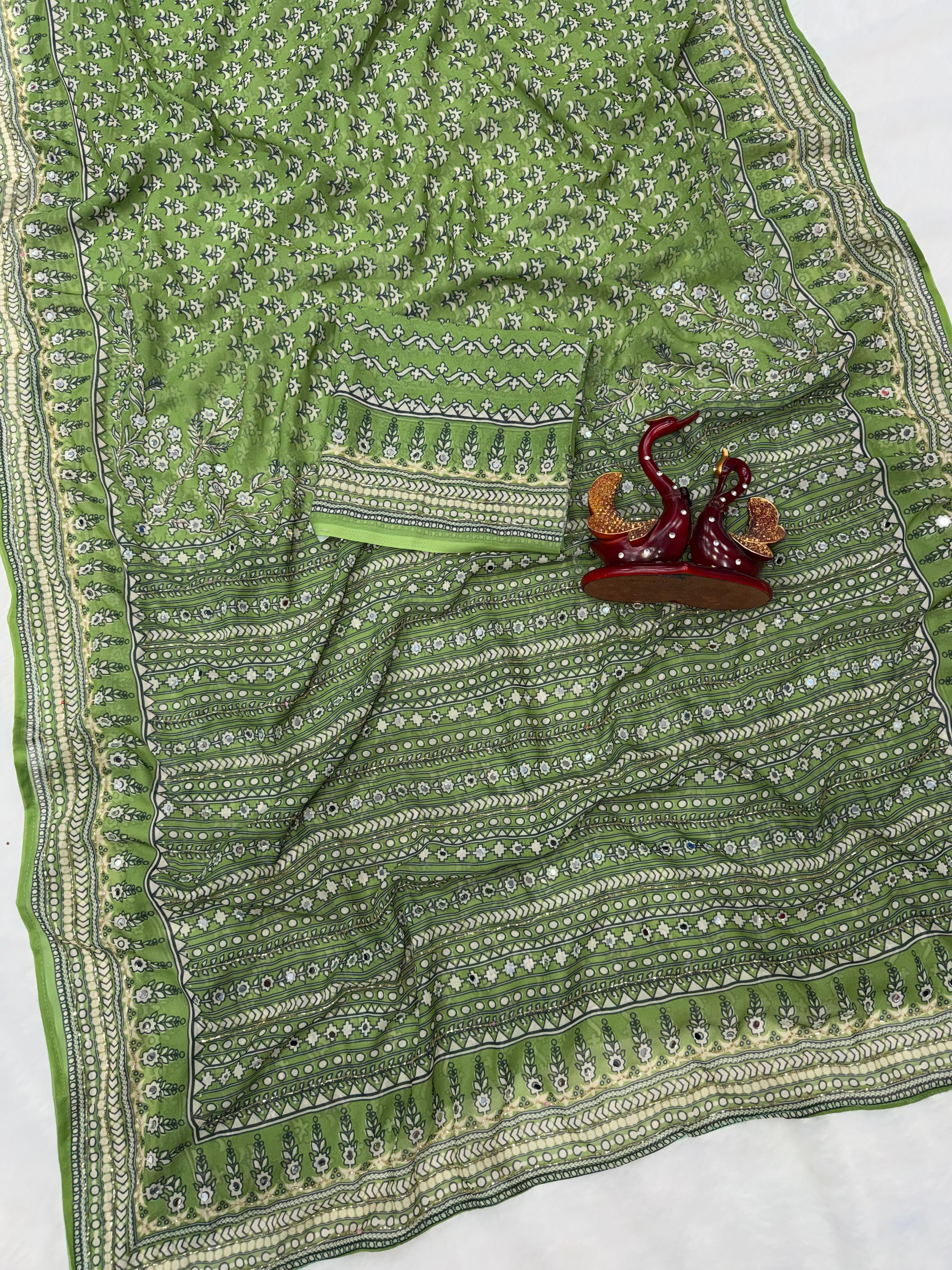 Kareena Kapoor inspired Premium georgette ajrak saree