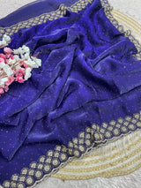 Space Silk diamond work saree