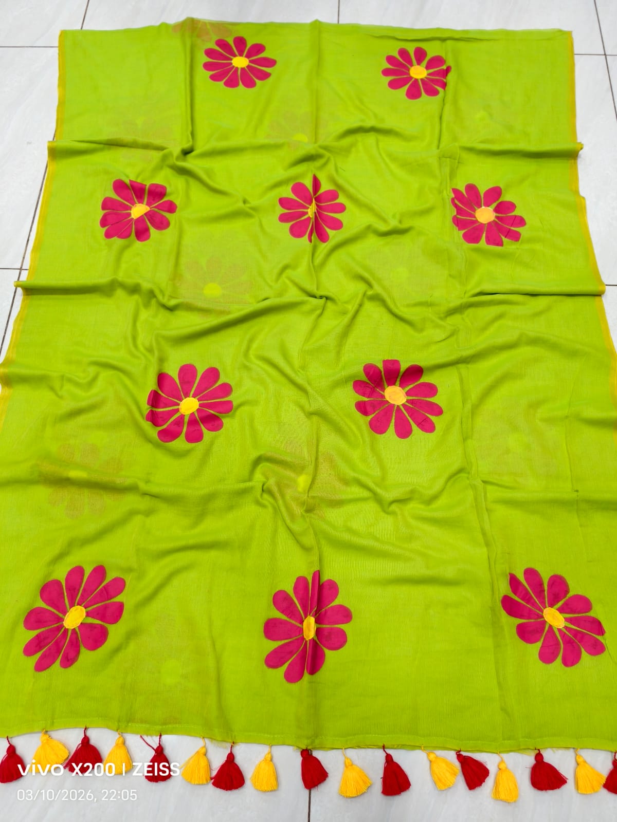 Pure Mul cotton sunflower 🌻 handpainted saree