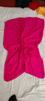 Plain single shade chiffon saree