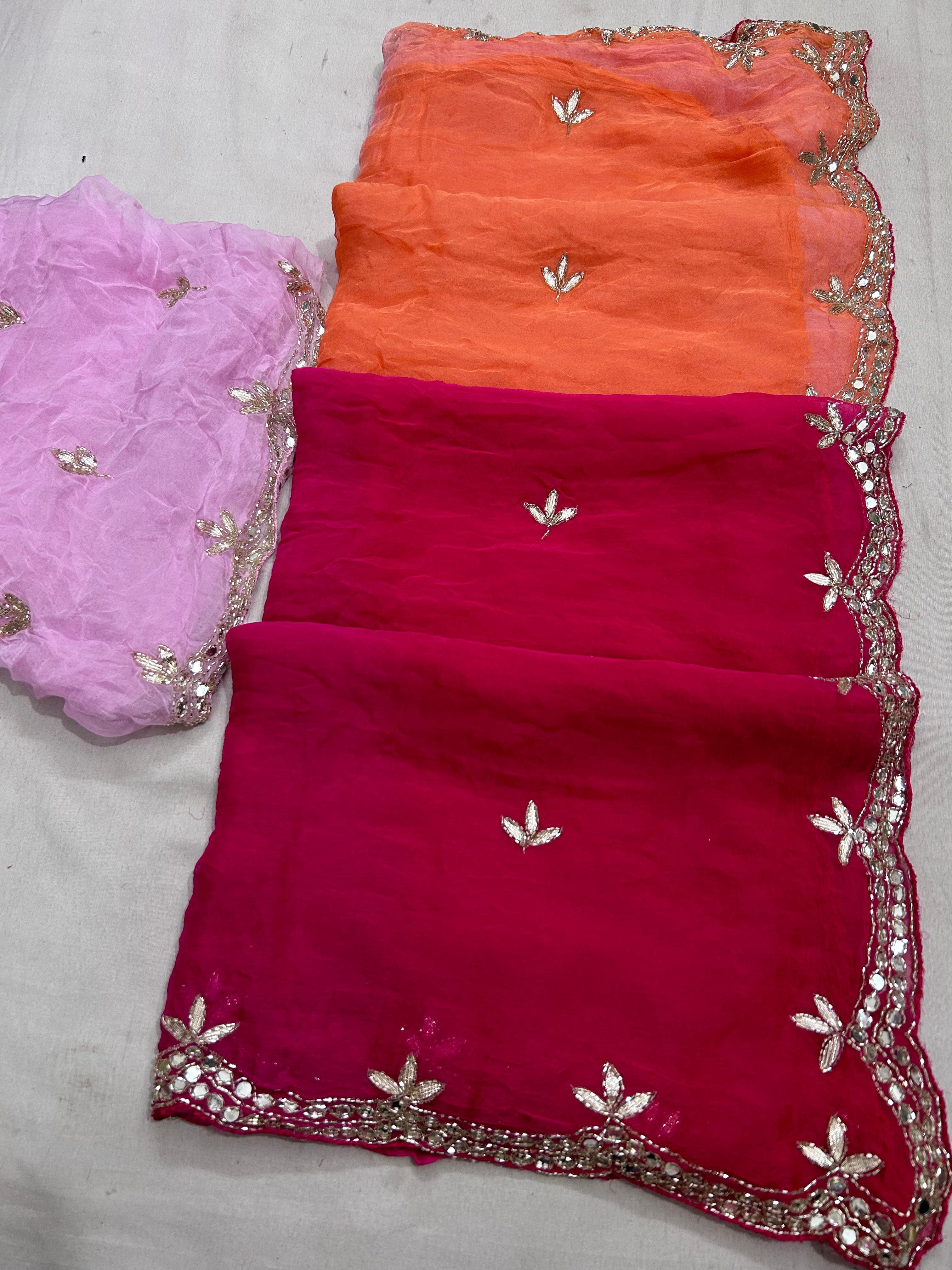 Najbern chiffon handwork saree