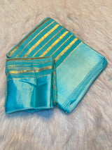 Viscose georgette light weight sarees with satin patta