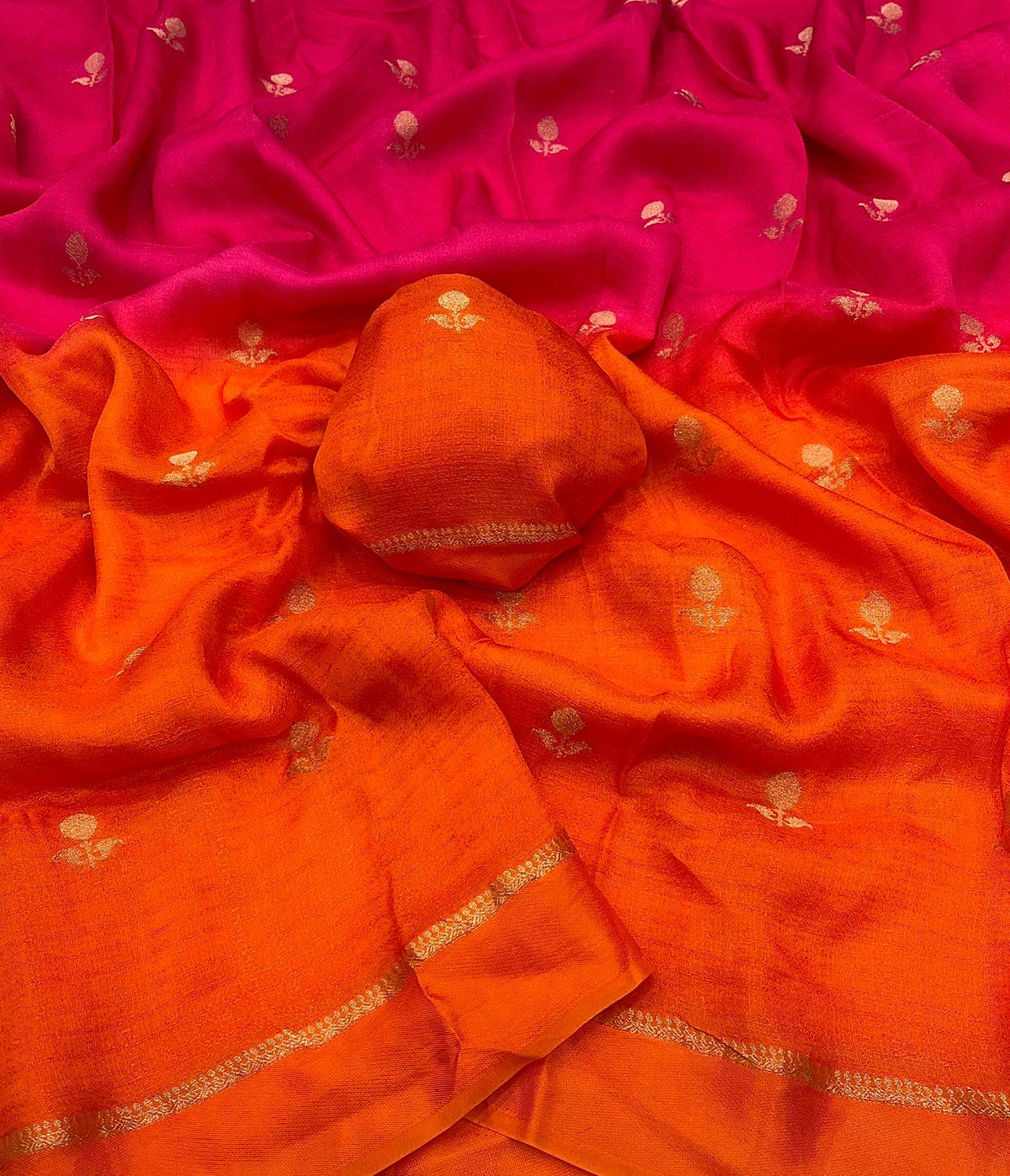 Jute viscose dual shade saree