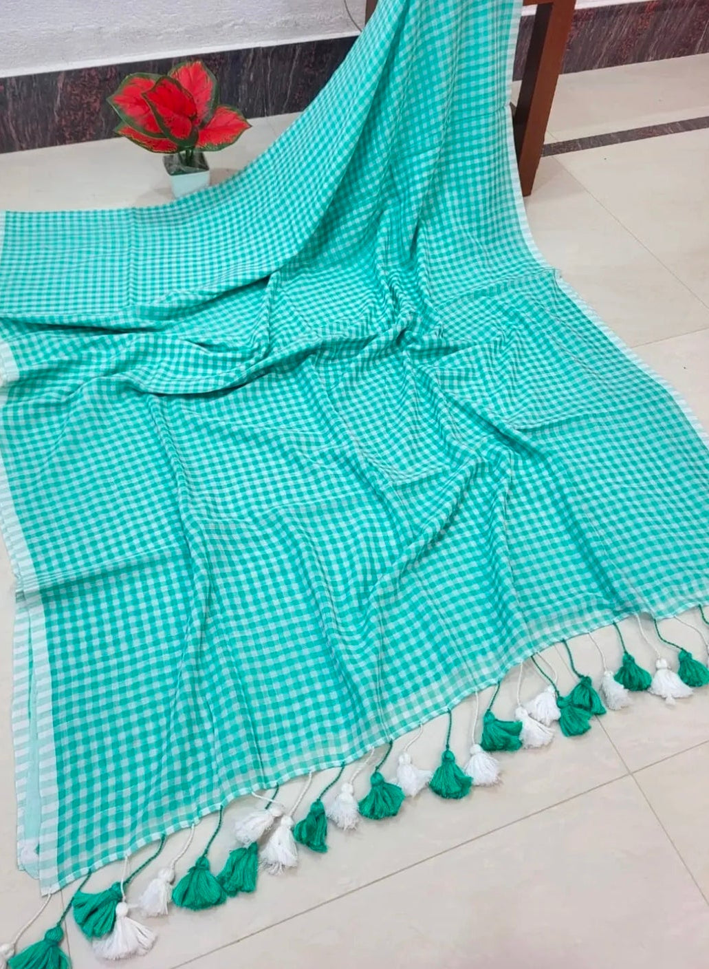 Korean inspired pure mul cotton saree