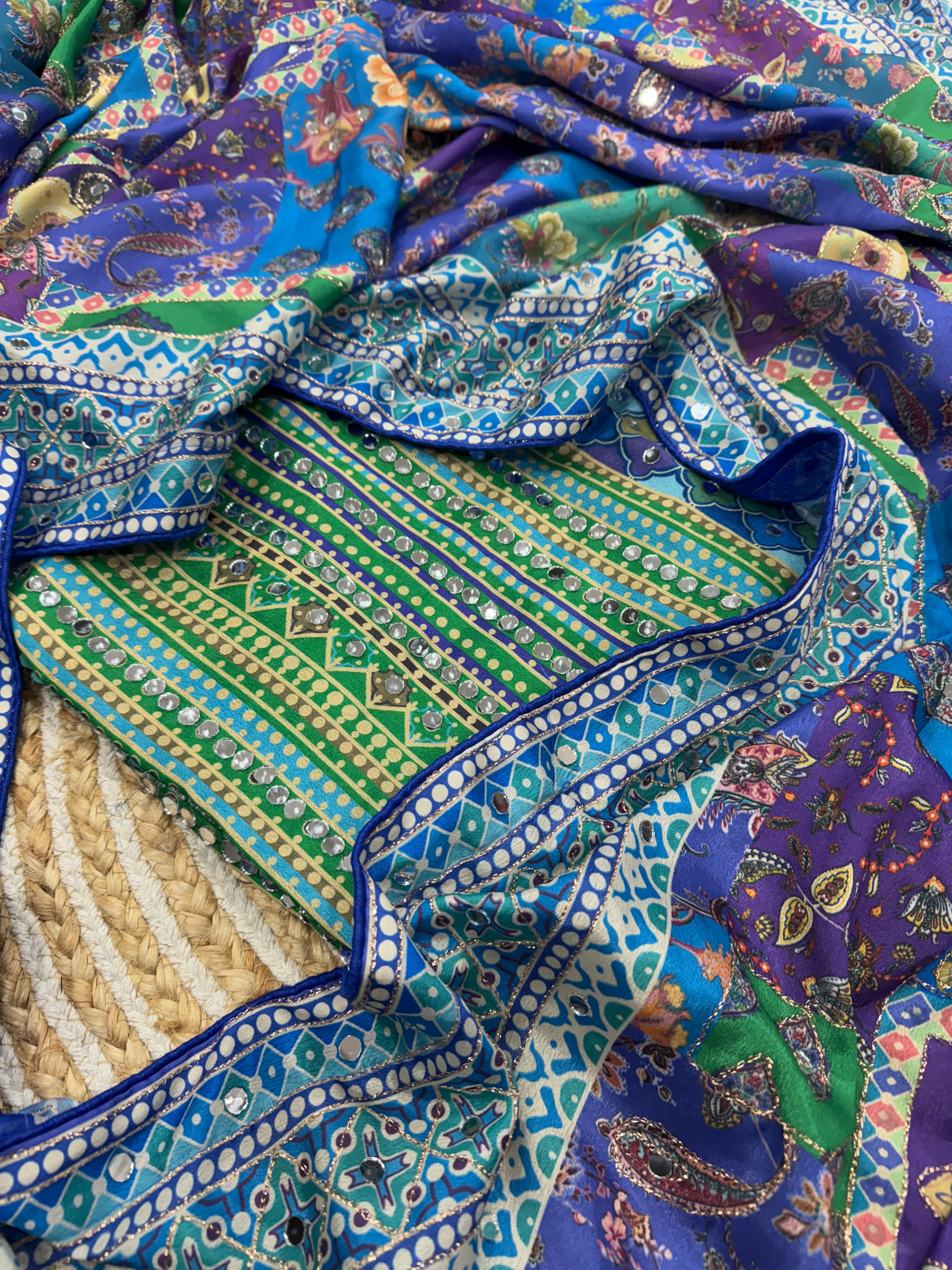 Premium Laya celeb inspired ajrak saree