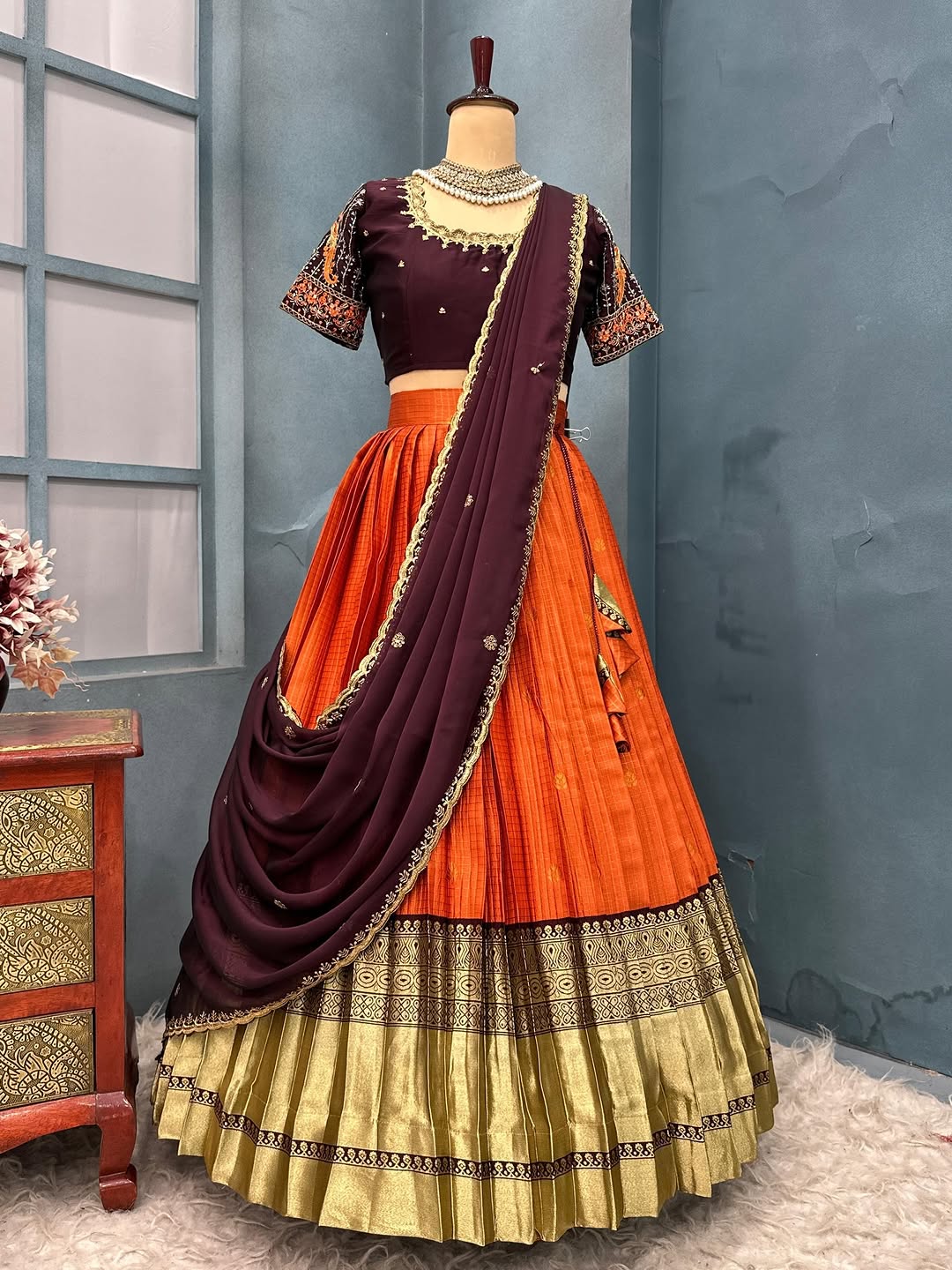 Gadwal style Half saree