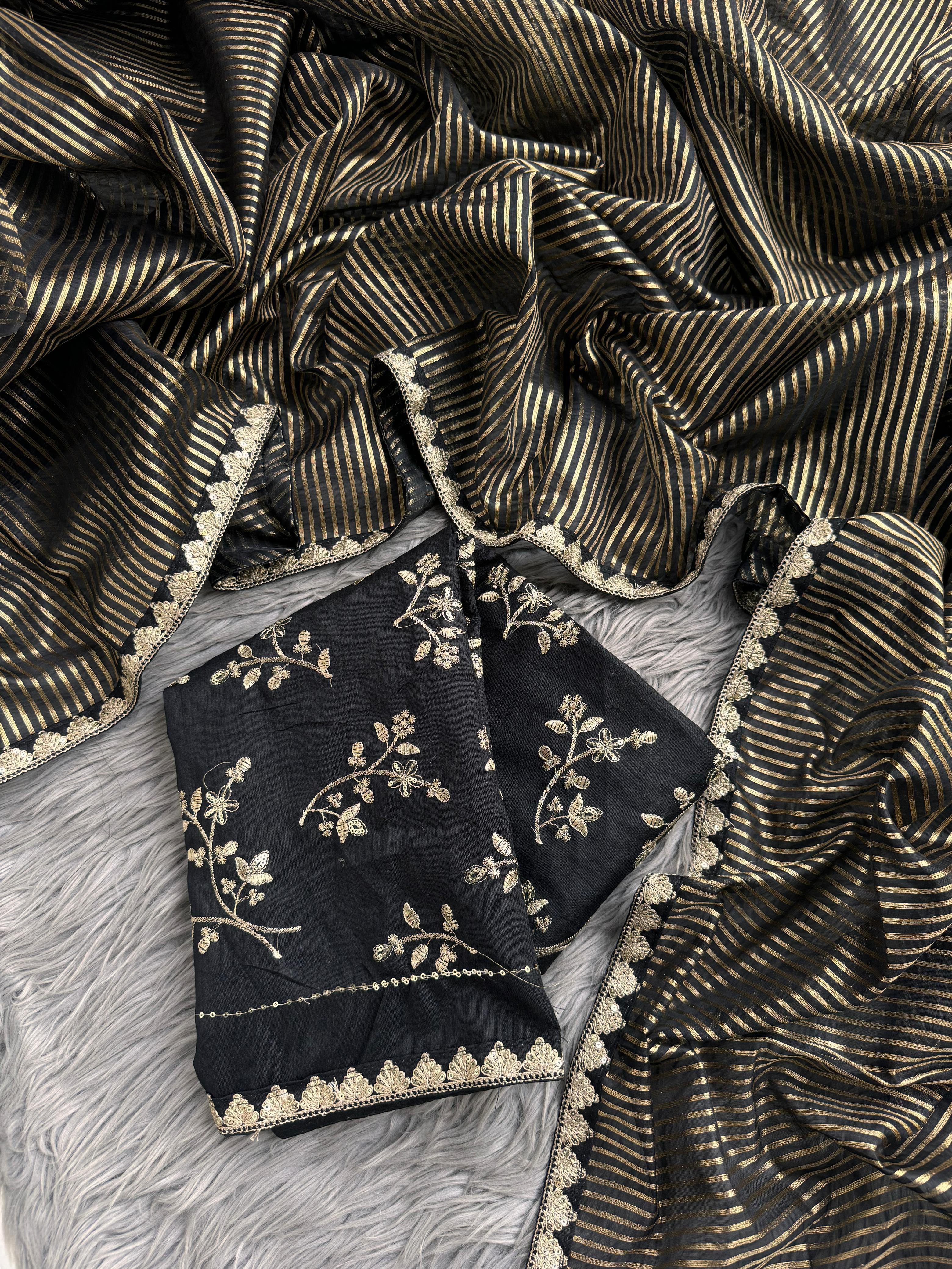 Trisha inspired soft oraganza saree