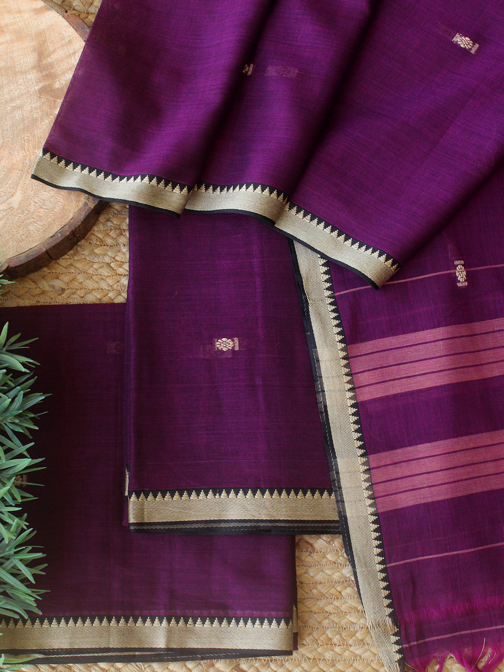 Narayanpeta buttis small boarder dress material set