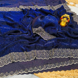 Space silk Diamond work saree