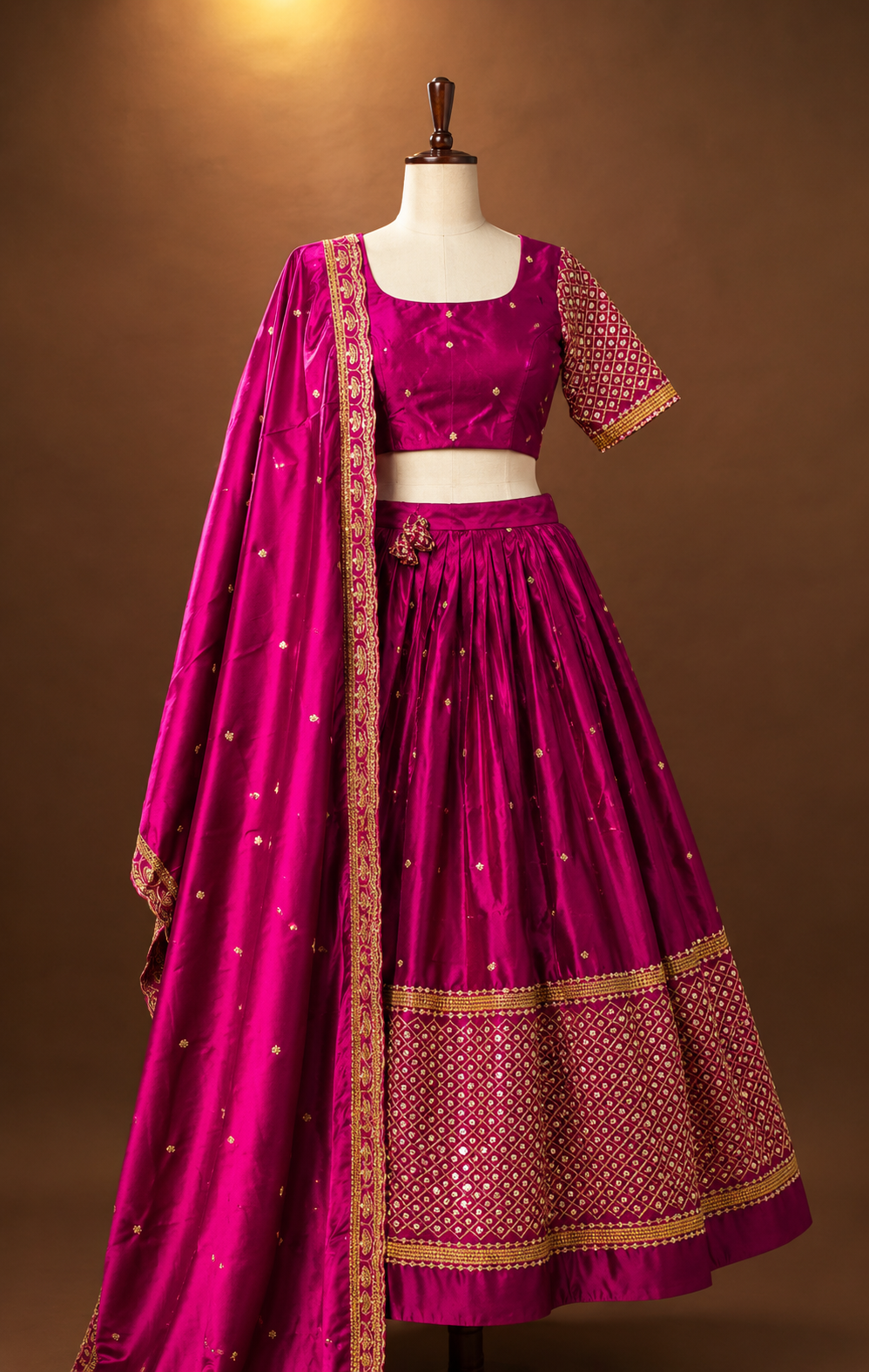 Premium satin partywear full stitched lehanga