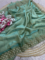 Space Silk diamond work saree