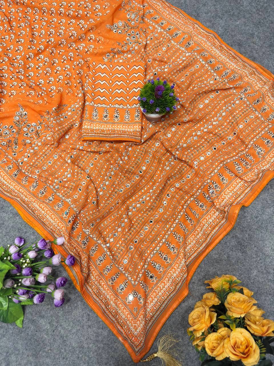 Budget range kareena kapoor inspired ajrak saree