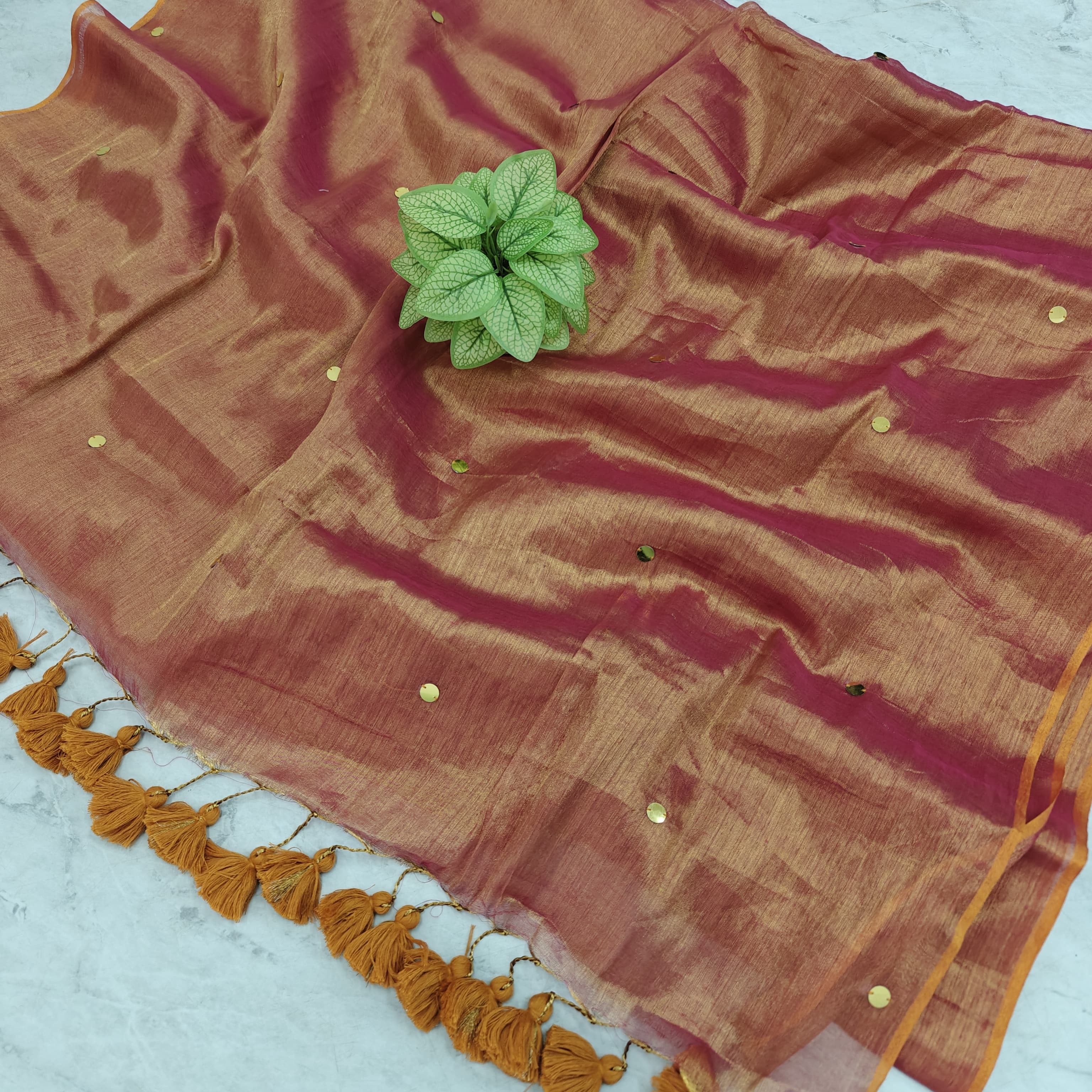 Raga tissue mul cotton saree