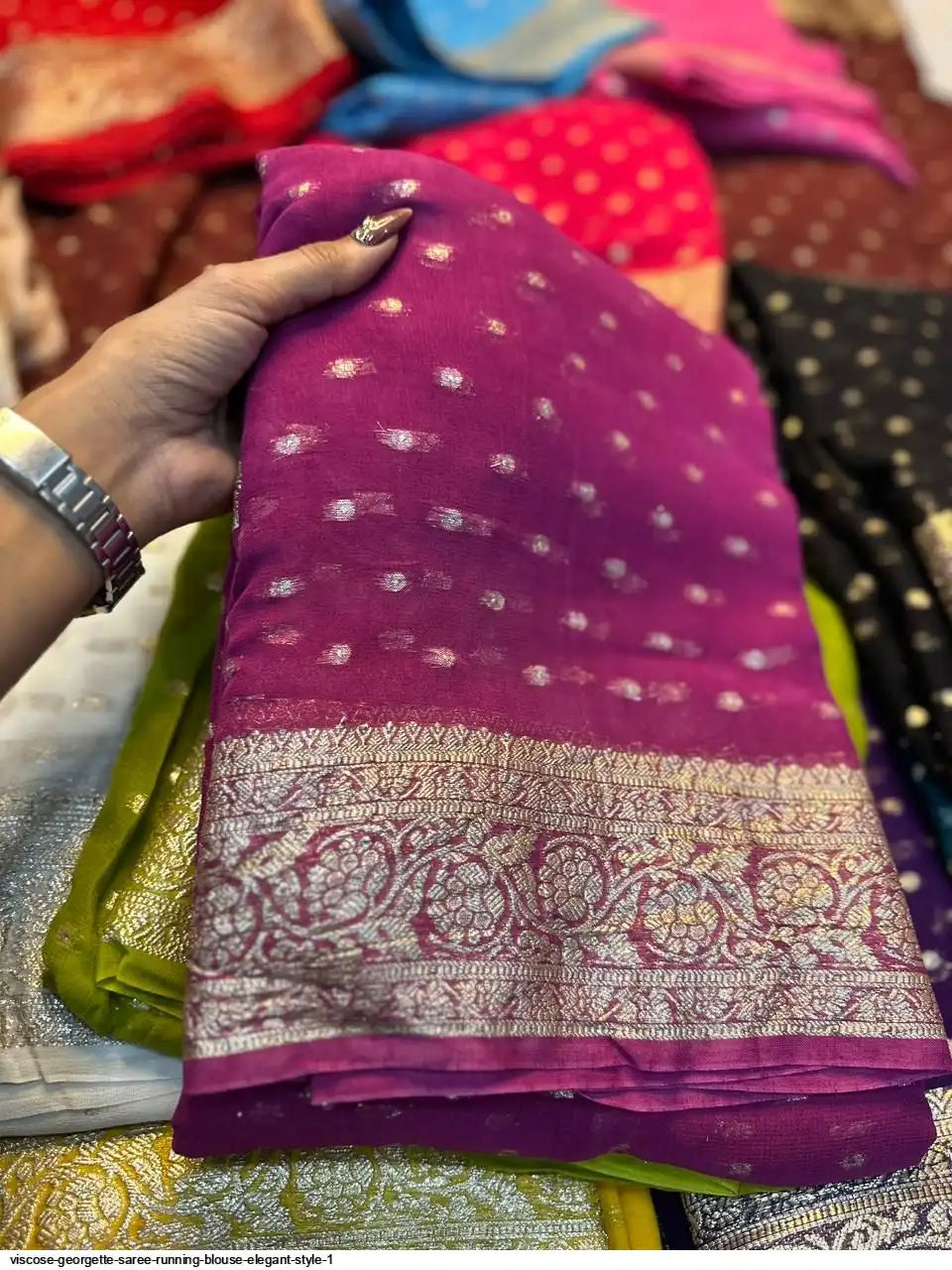 Pure Viscose georgette saree