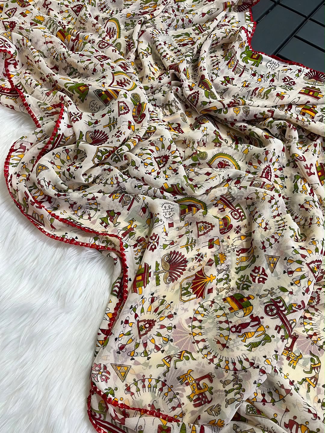 Pure butter georgette saree