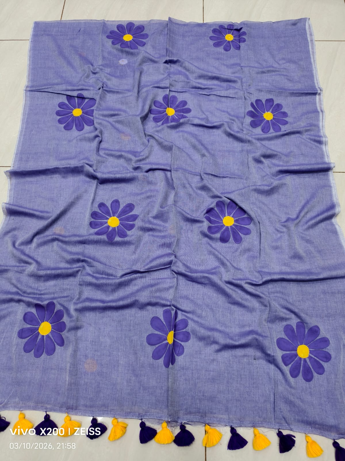 Pure Mul cotton sunflower 🌻 handpainted saree