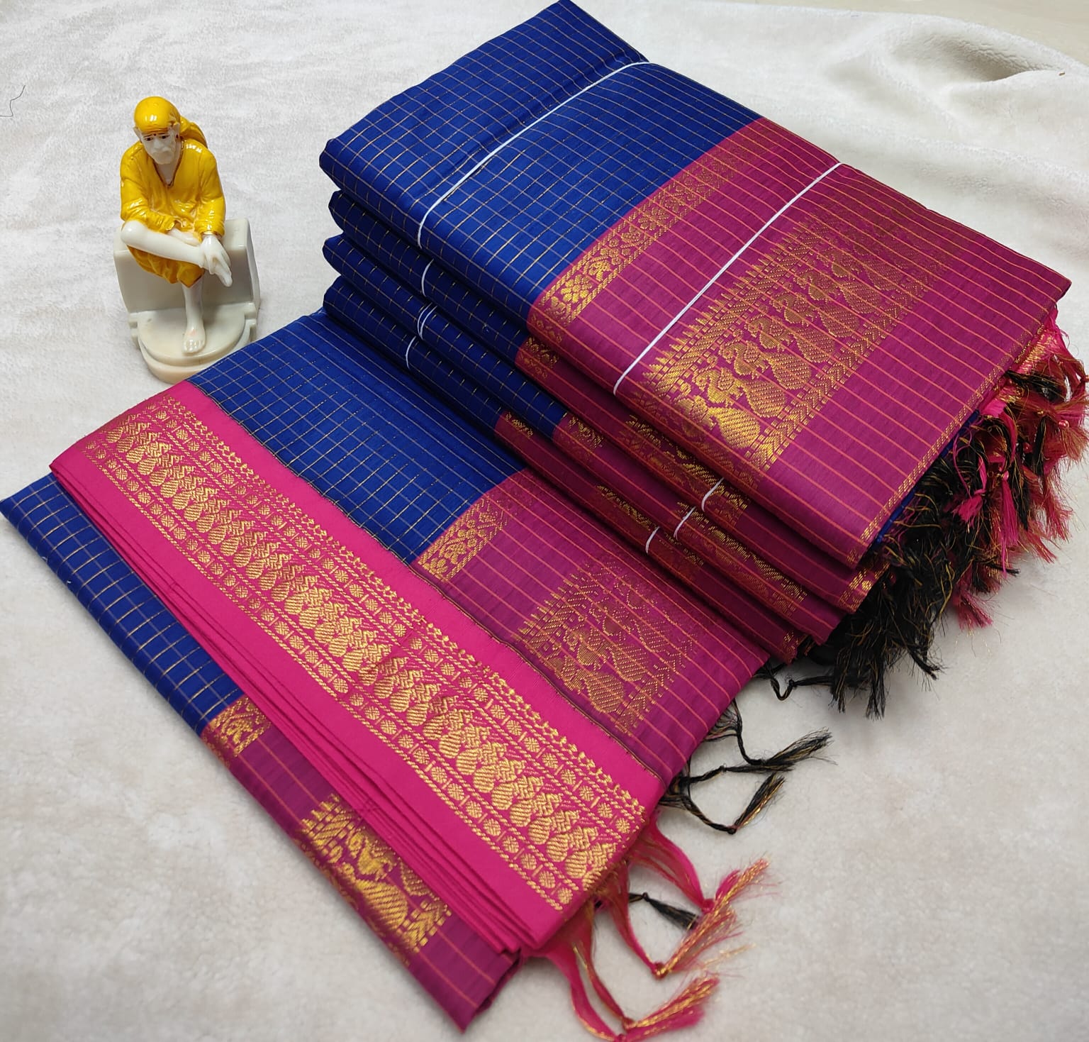 Kalyani pattu cotton checks saree