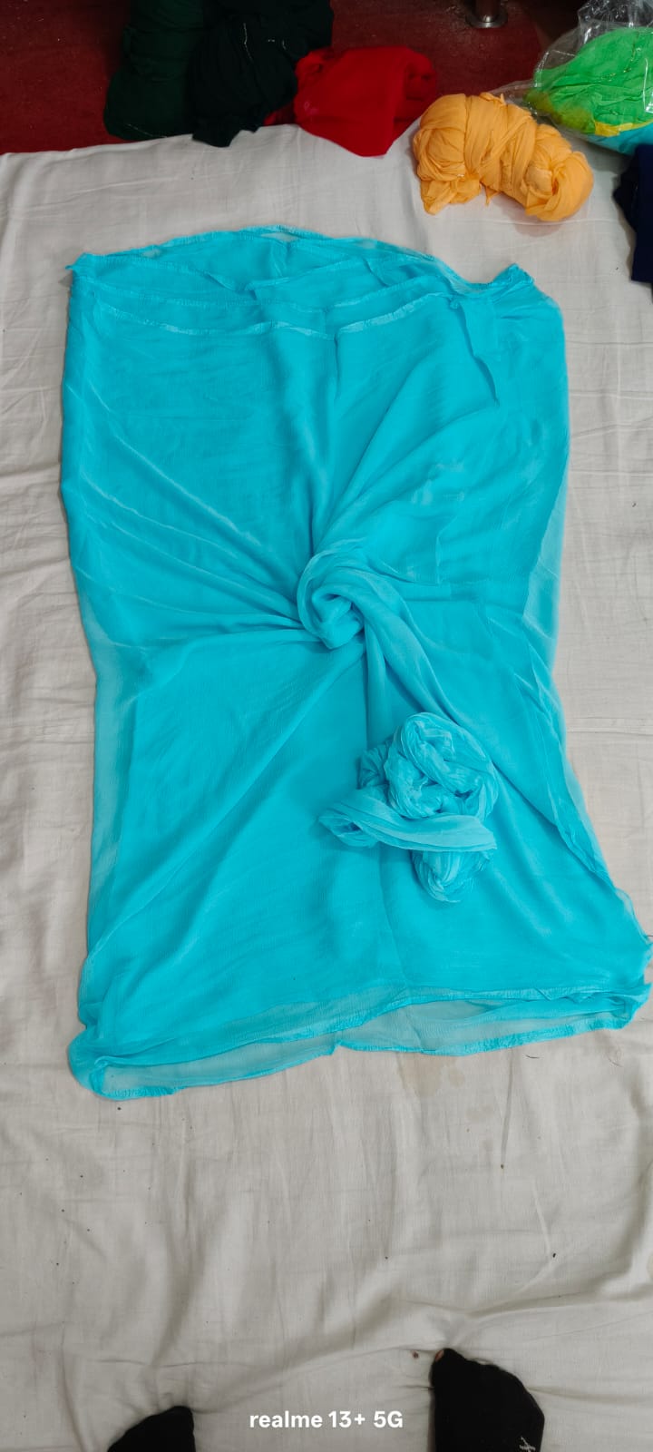 Plain single shade chiffon saree