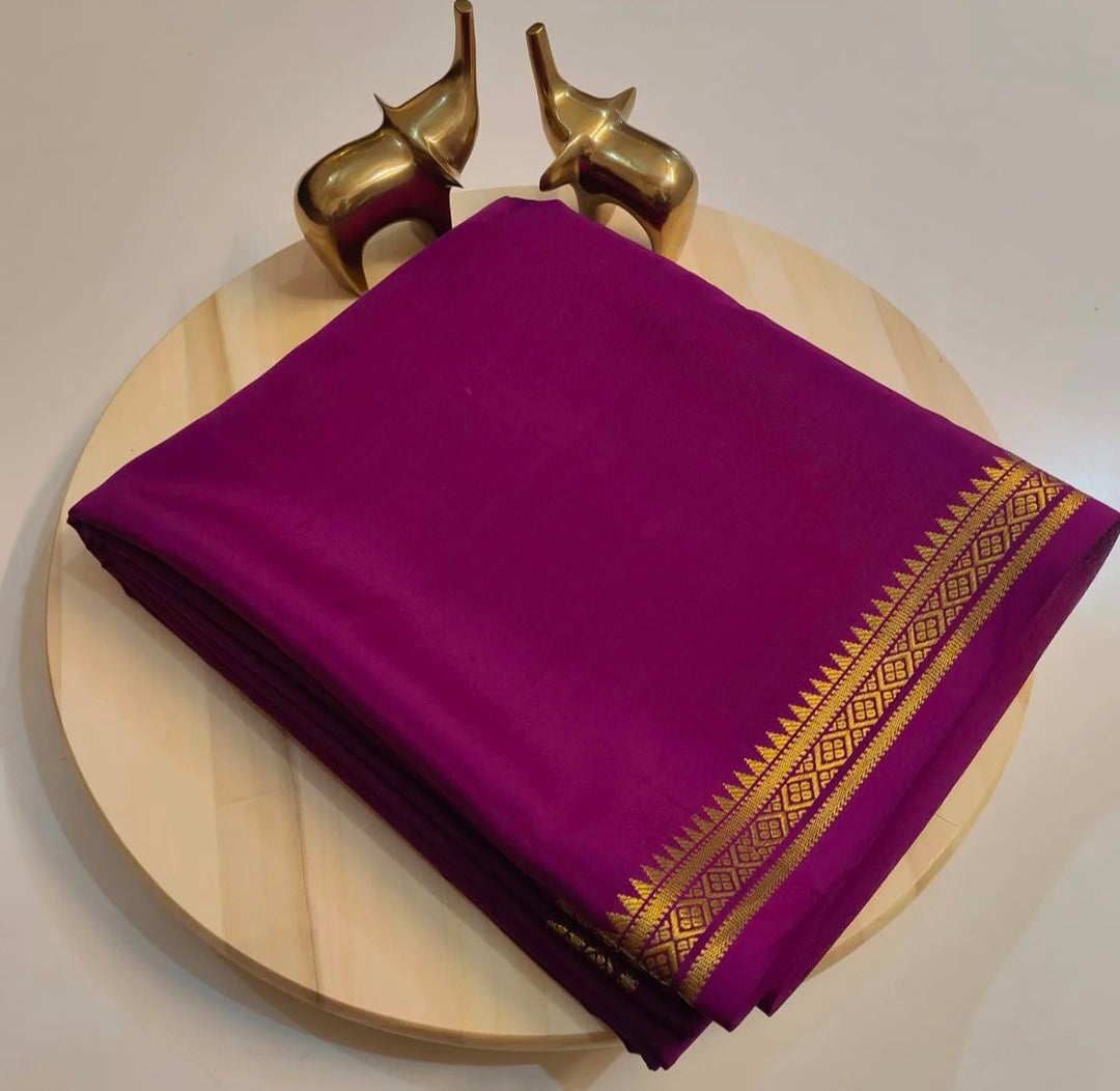 Semi Mysore silk temple boarder