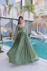 Crunchy organza full length frocks