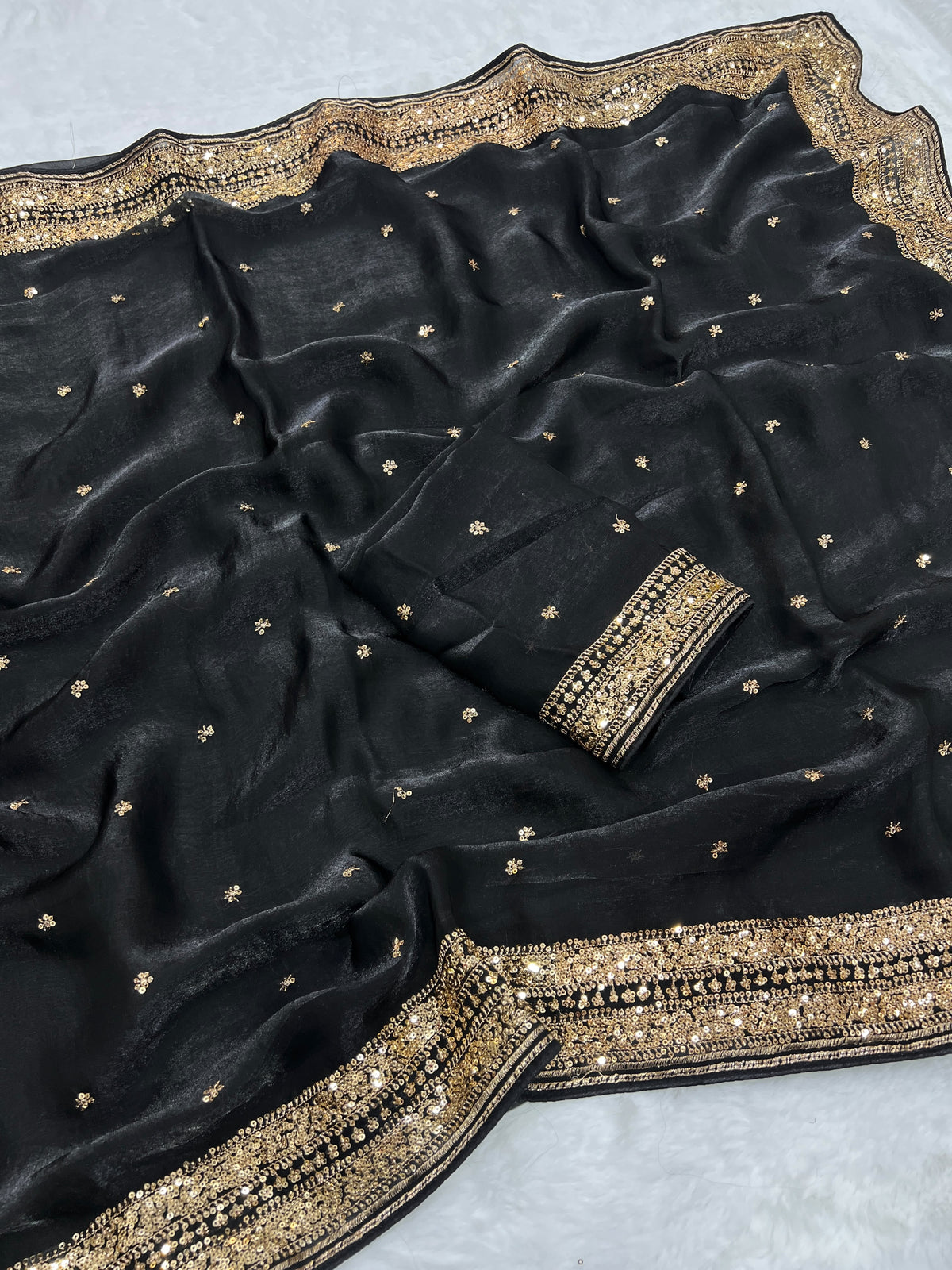 Space silk sequence party wear saree