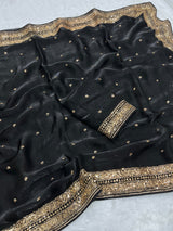 Space silk sequence party wear saree