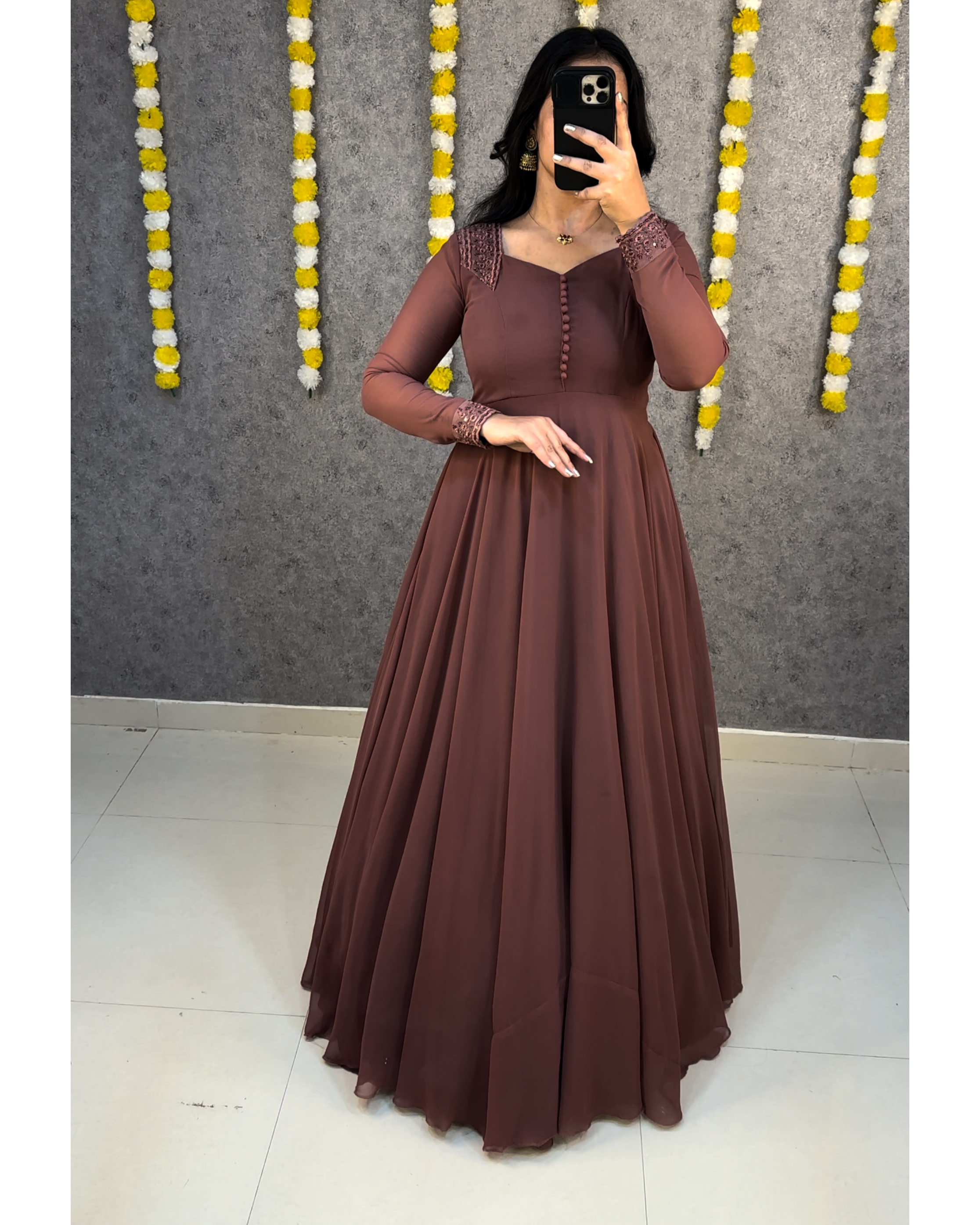 Beautiful Georgette Gown with Duppatta