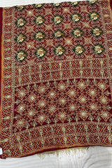 Premium quality pure cotton patola printed saree with stylish tassels