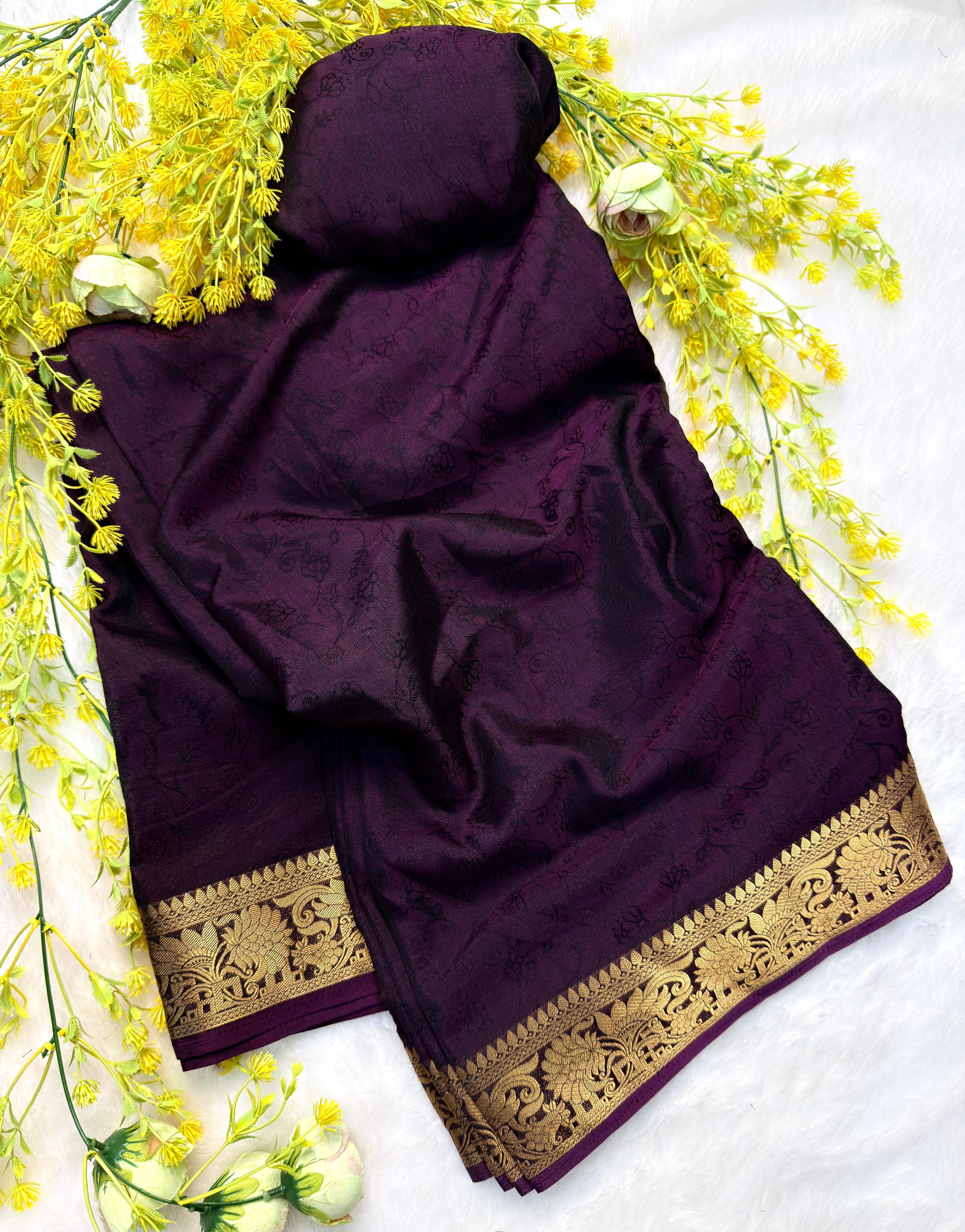 Zari Weaving Marshmellow Georgette Silk Saree