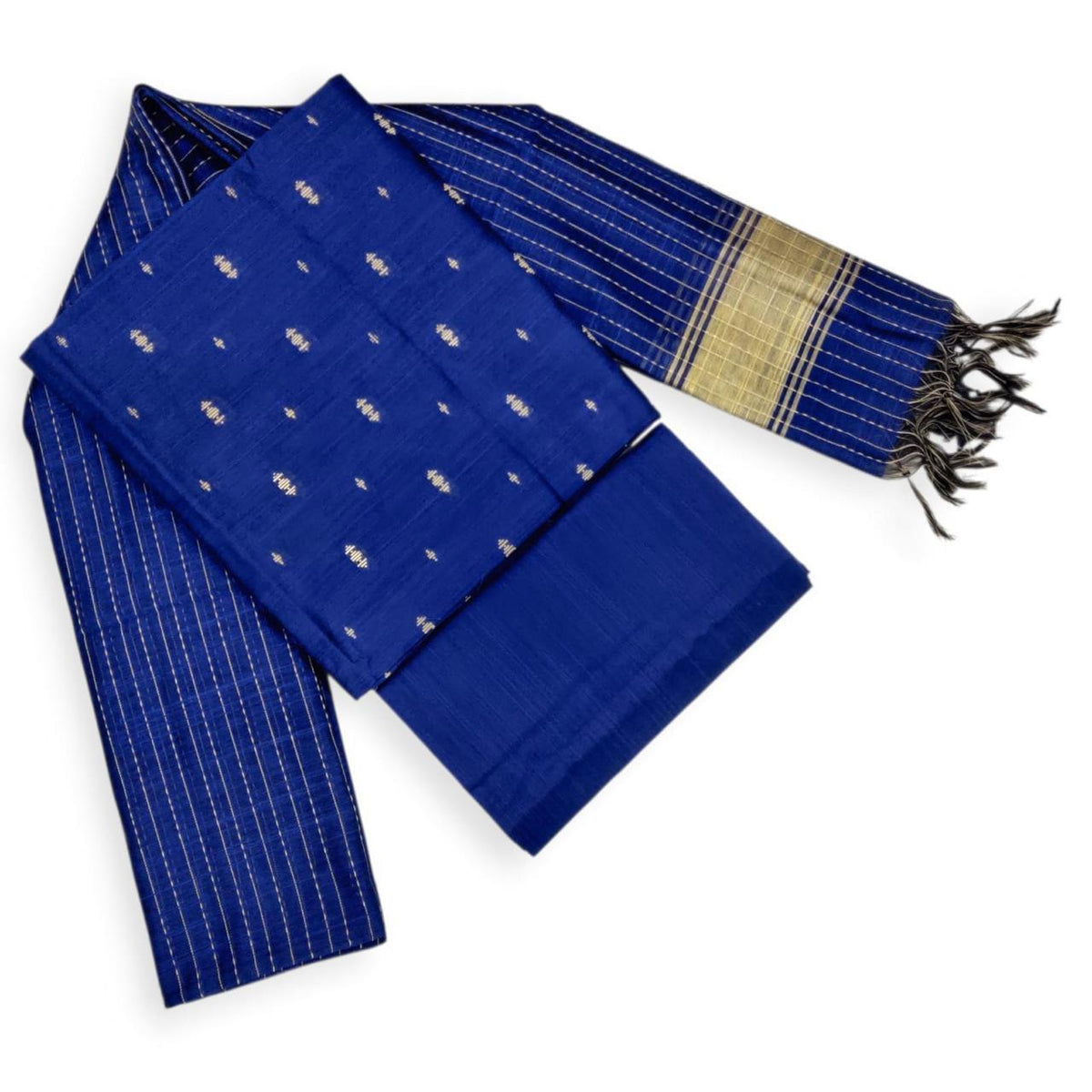 Raw silk dress material set