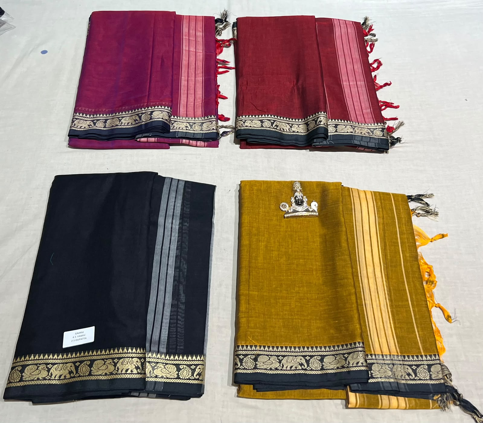 Narayanpeta Elephant Peacock Small boarder dress material