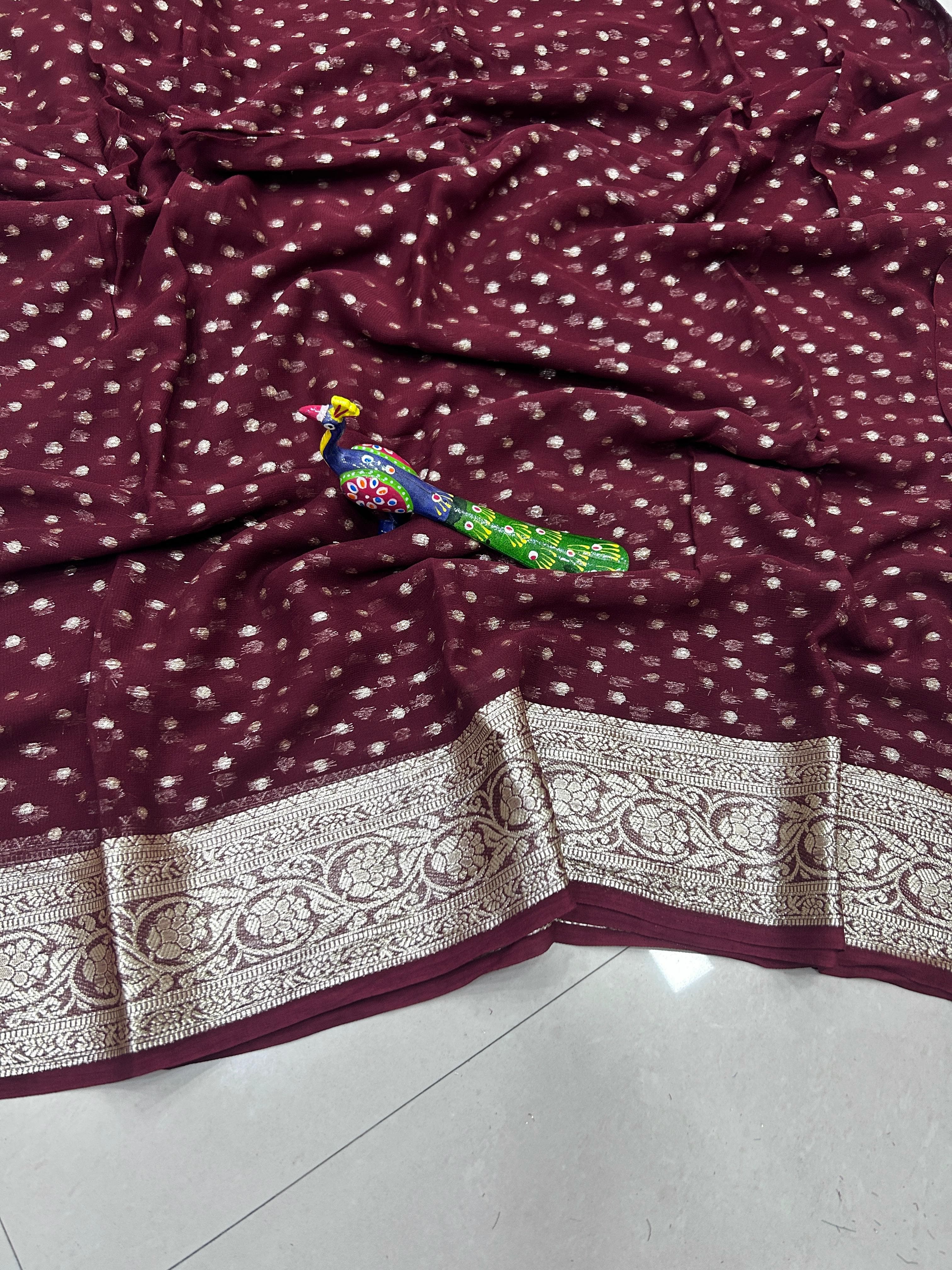 Pure Viscose georgette saree