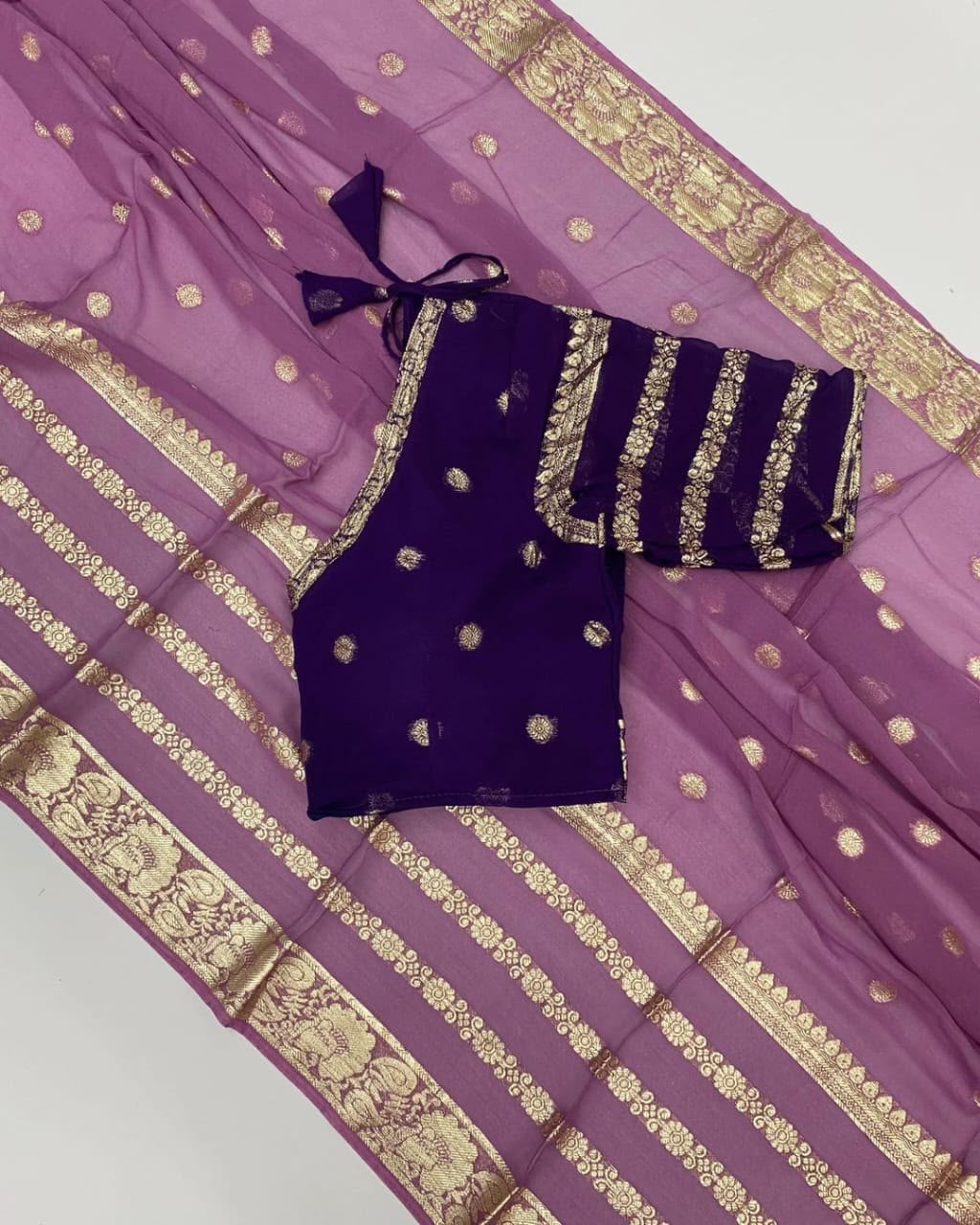 Viscose georgette festive saree