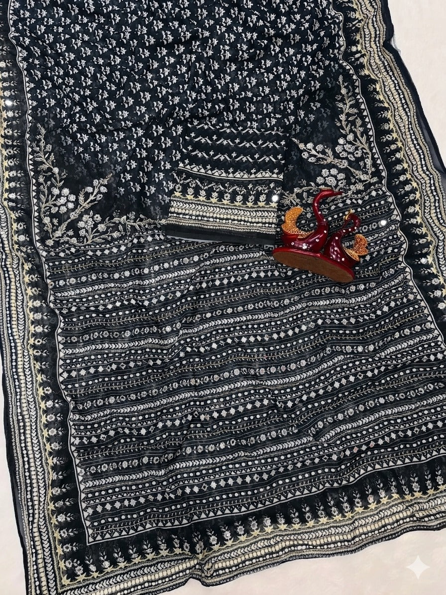 Kareena Kapoor inspired Premium georgette ajrak saree