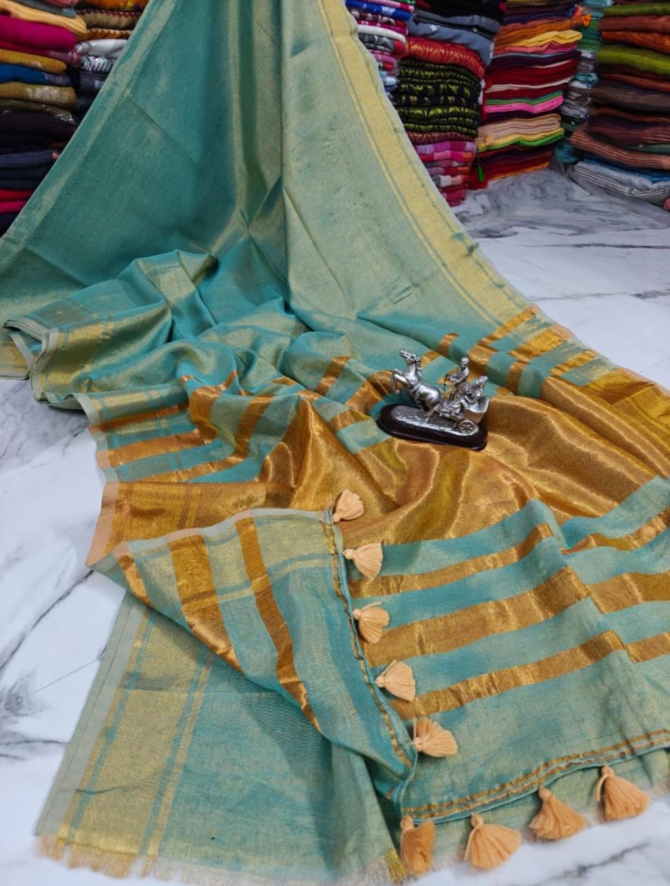 Kerala style gold tissue saree