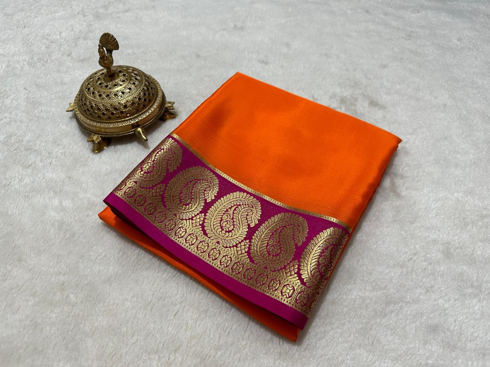 Mysore silk contrast budget friendly saree