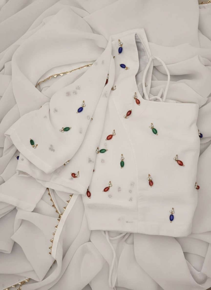 Meera Customised Georgette saree and heavy work blouse