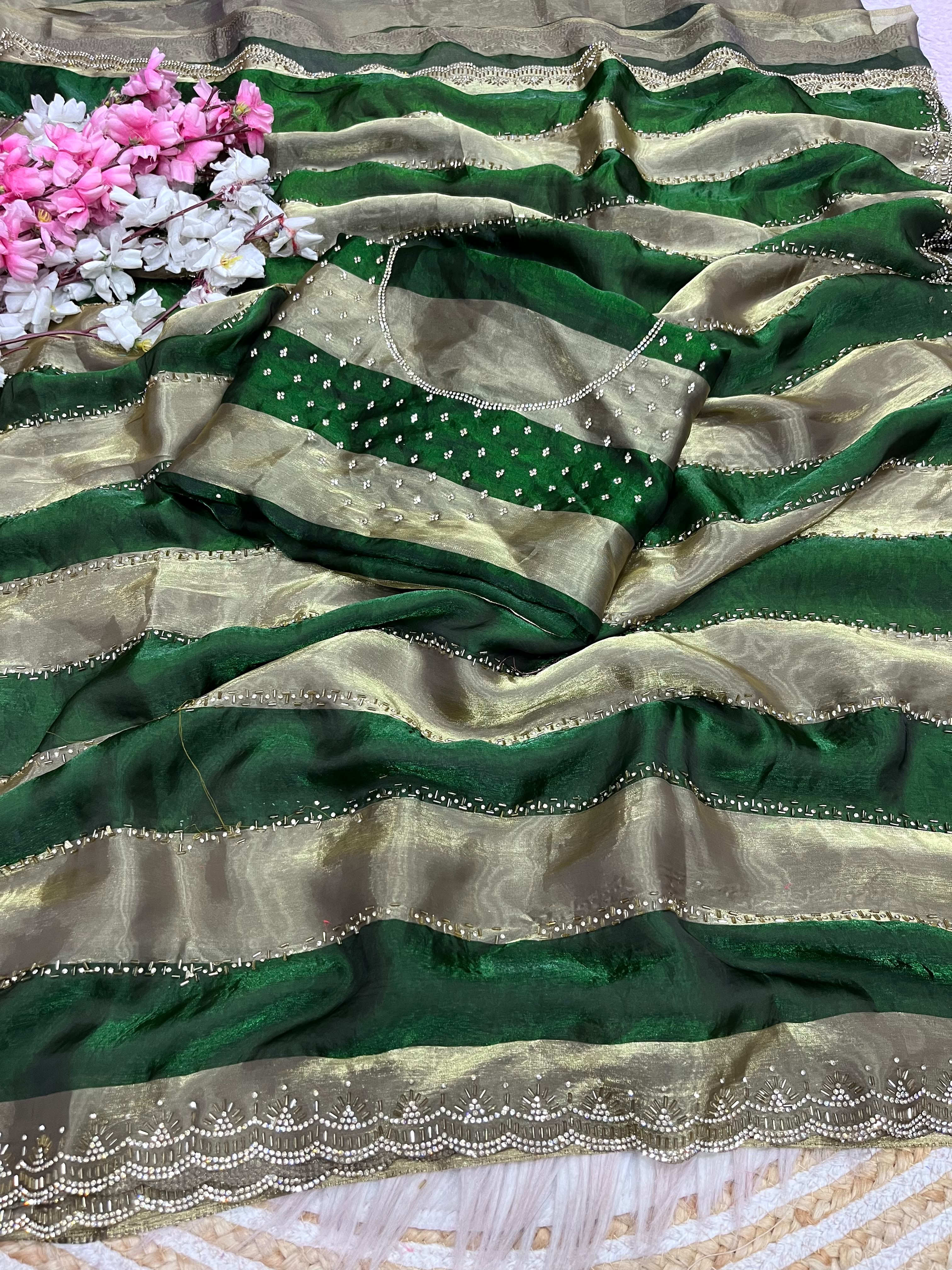 Space silk soft siroski diamond sarees