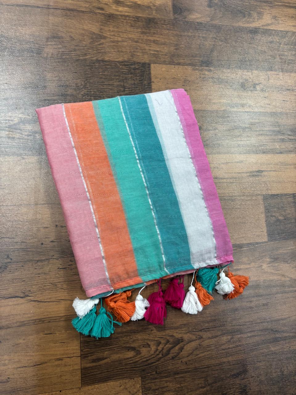 Mul Cotton 120 count Rainbow saree