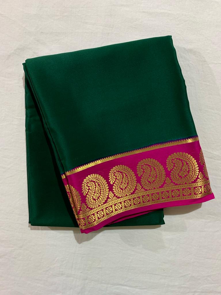Mysore silk contrast budget friendly saree