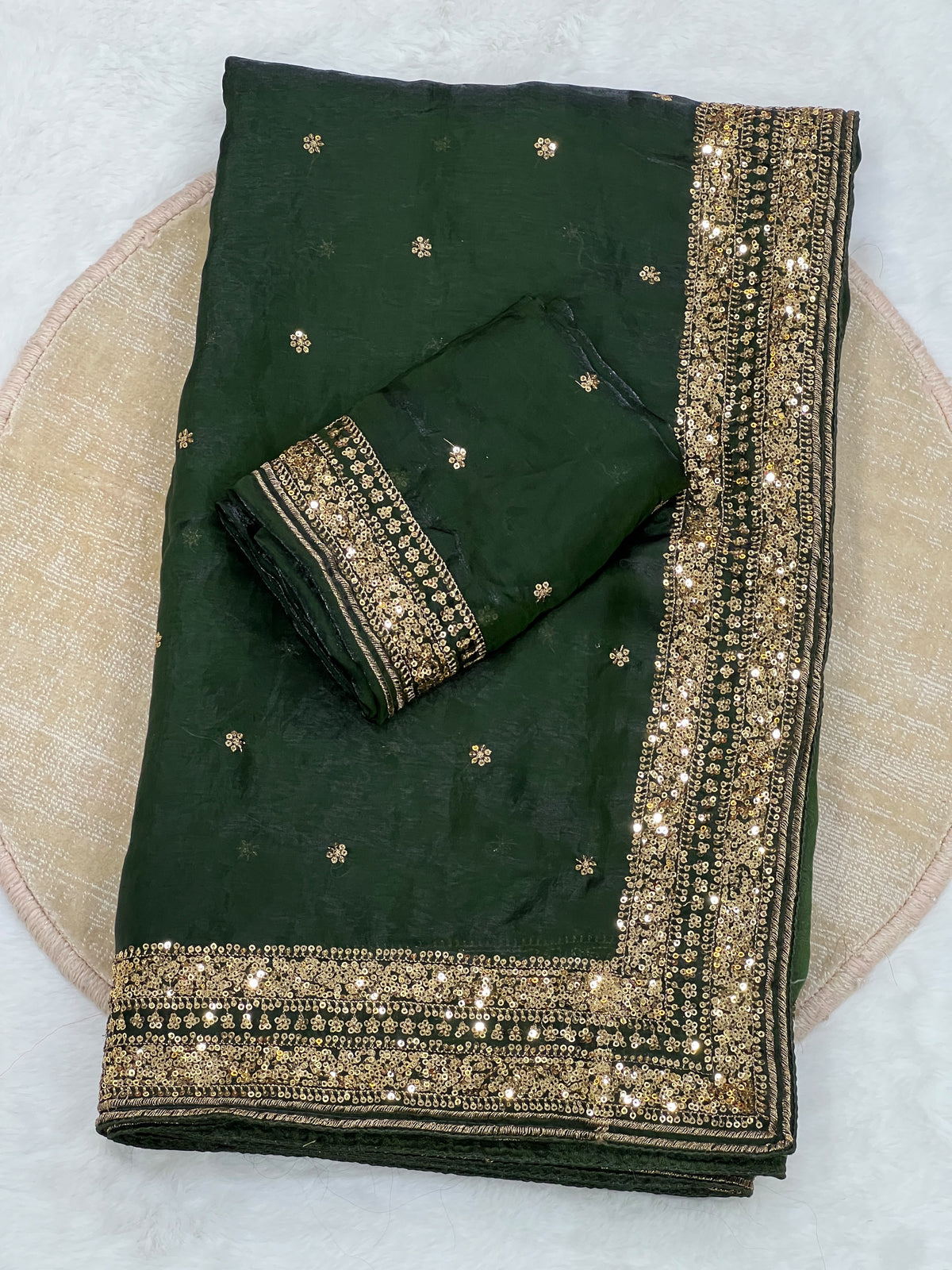 Space silk sequence party wear saree